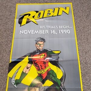 DC Comics Batman New Robin Vintage 1990 Store Display Promotional Poster Rare